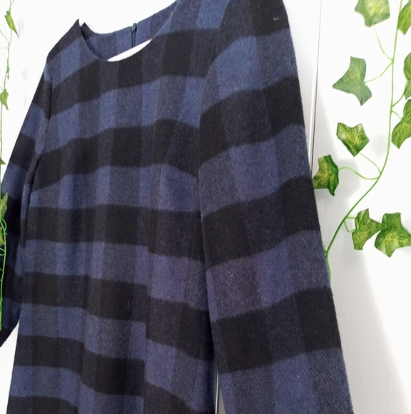 More & More Blue Wool Plaid Dress - Picture 10 of 11